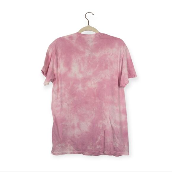 Nirvana Officially Licensed Pink Tie Dye Nevermind Smiley Grunge Band Tee - Picture 2 of 5